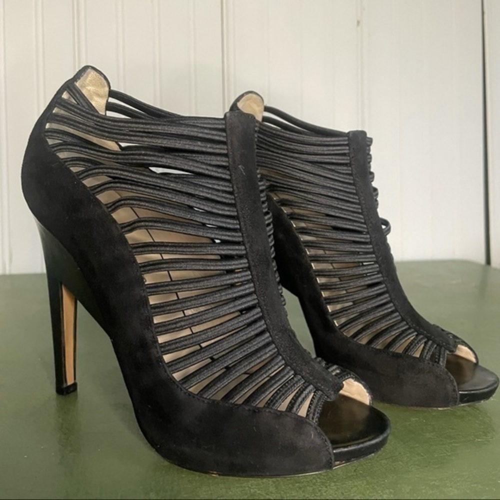 Nicholas Kirkwood Strappy Caged Suede Ankle Boots